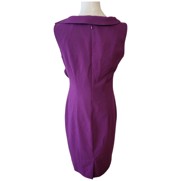 Calvin Klein Fuschia Purple Sleeveless Ruffle Sheath Dress Size 4 - Picture 4 of 5